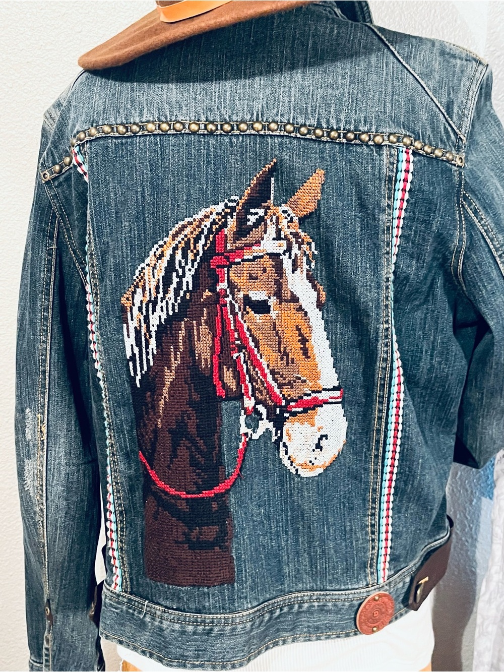 Shadow Flax Trucker Denim Jacket Double D Ranch Wear Horse